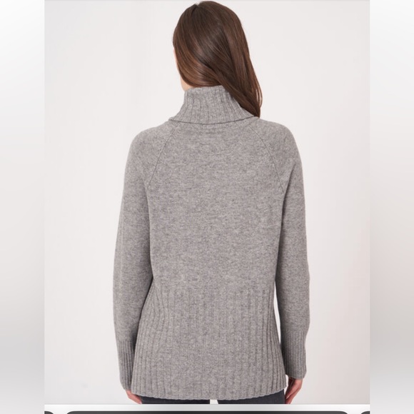 Repeat Cashmere Wide Ribbed Turtleneck Sweater in Dusty Pink Cashmere Wool S - Picture 4 of 16